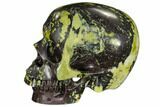 Realistic, Polished Yellow Turquoise Jasper Skull #116466-4